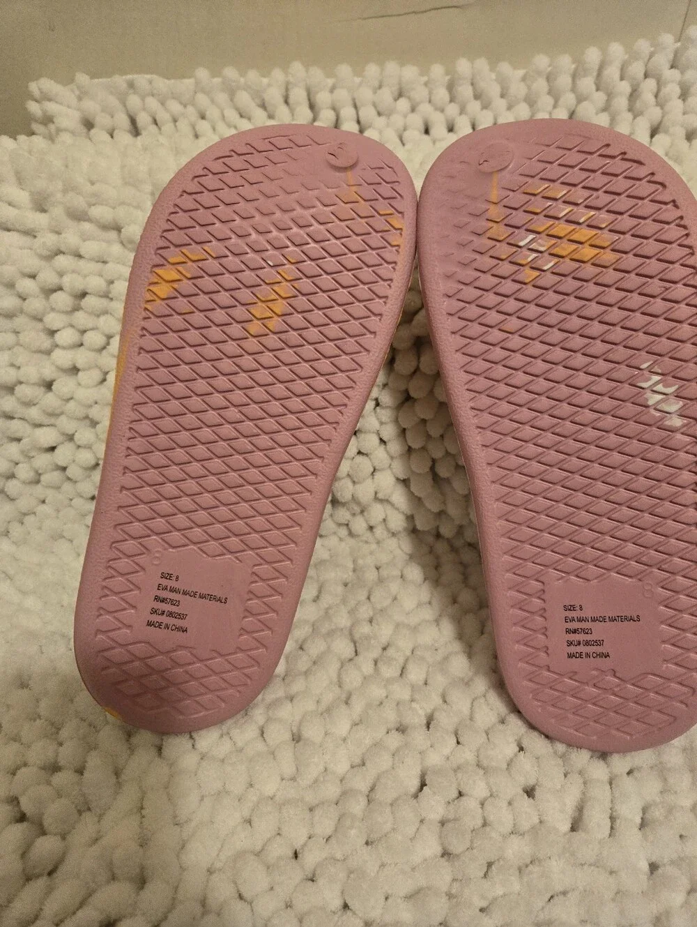 Pink and Yellow Slip-On Clogs SIZE 8